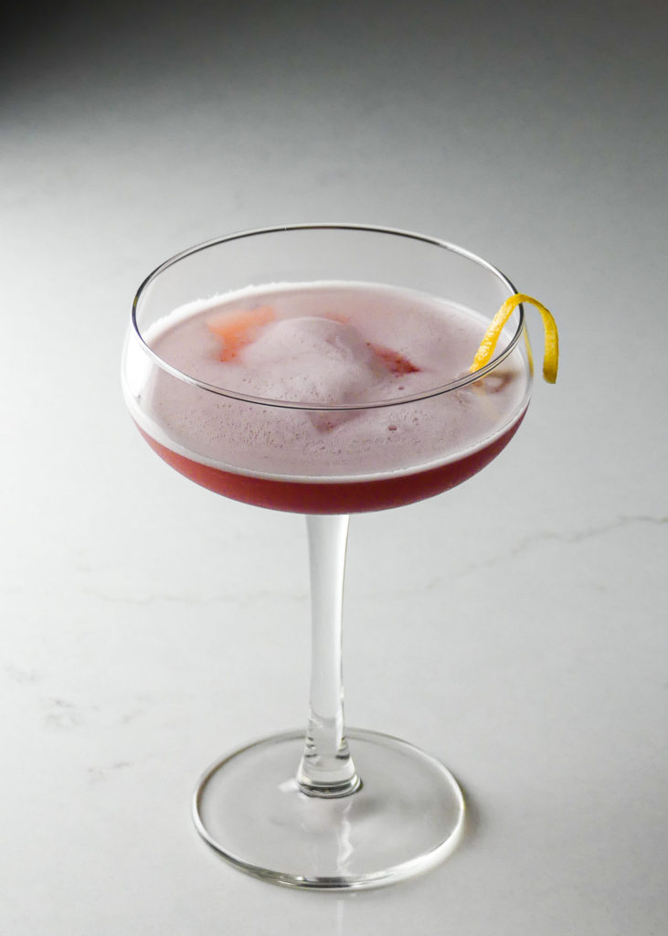 Cassis martini with pineapple juice