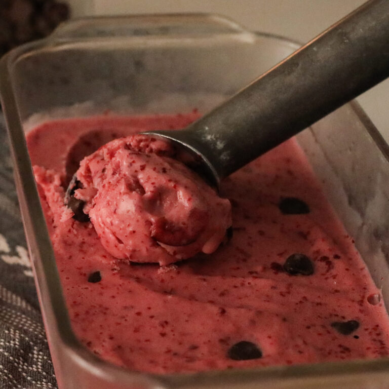 Quick Cherry Frozen Greek Yogurt with Chocolate