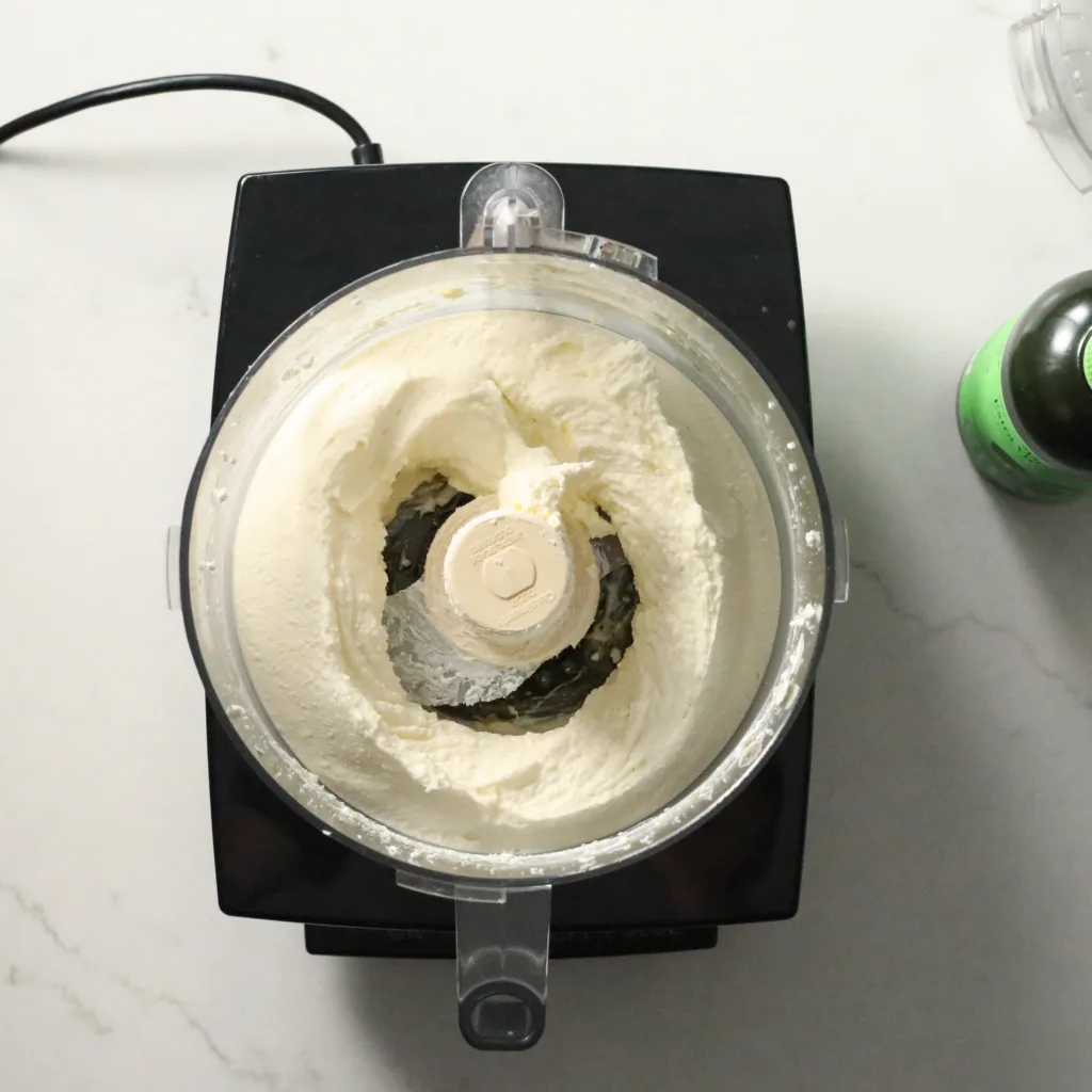 whipped feta in a food processor