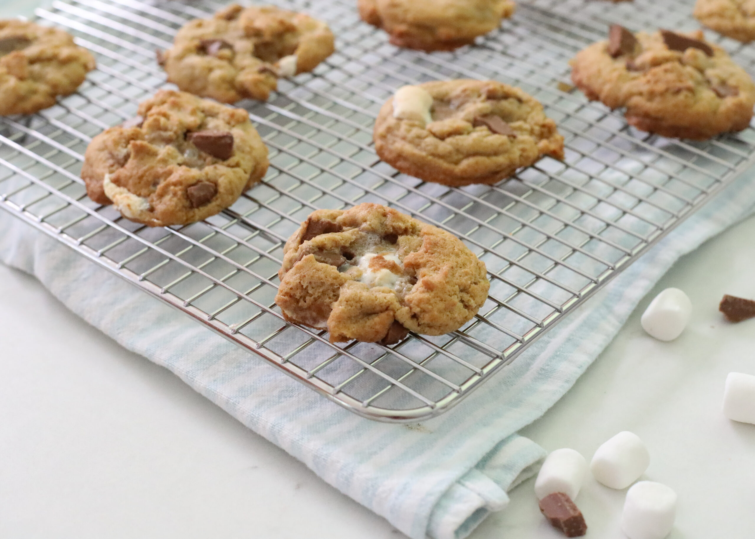 S’mores Cookies with Chocolate and Marshmallow Chunks